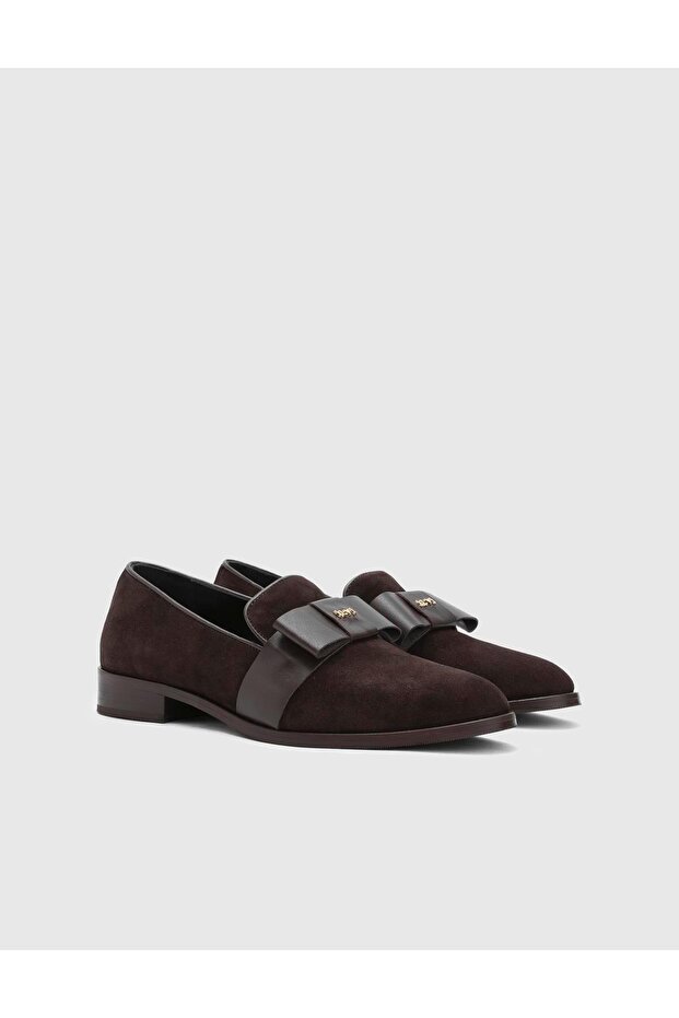 Gesa Genuine Suede Leather Women's Brown Loafer Shoes