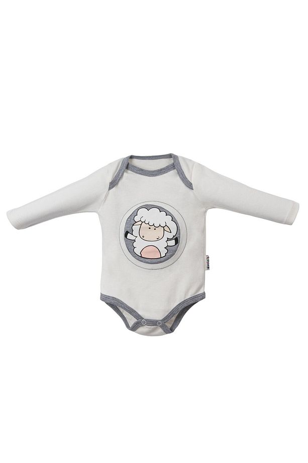İnek Baskılı Bebek Üçlü Tek Boy Çıtçıtlı Badi - 3