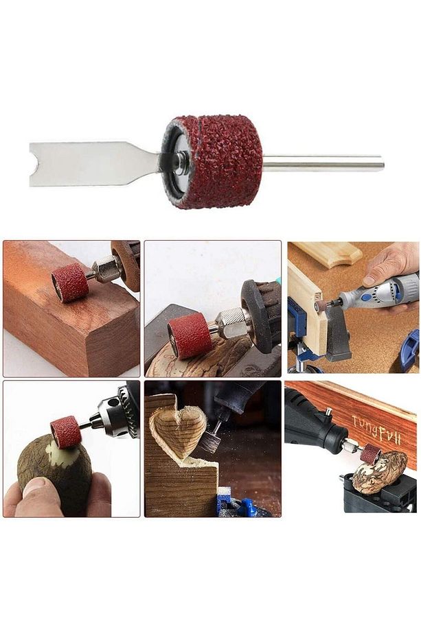 Mini Gravür Makineleri Için Mop Cırt Taban Flap Disk Silindir Zımpara Seti 70 Parça Takım - 7