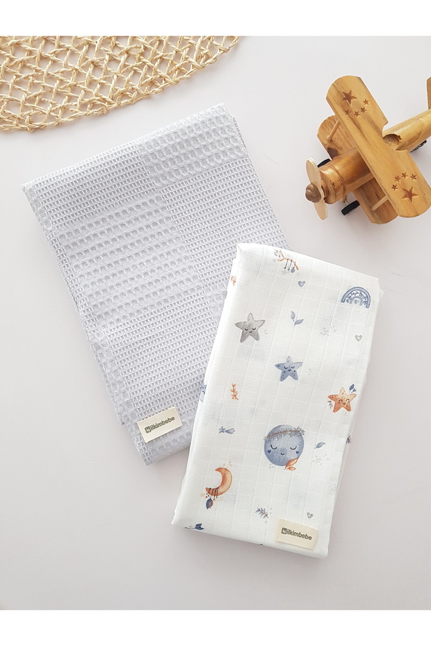 Dolunay Muslin Pique 2-Piece Baby Blanket