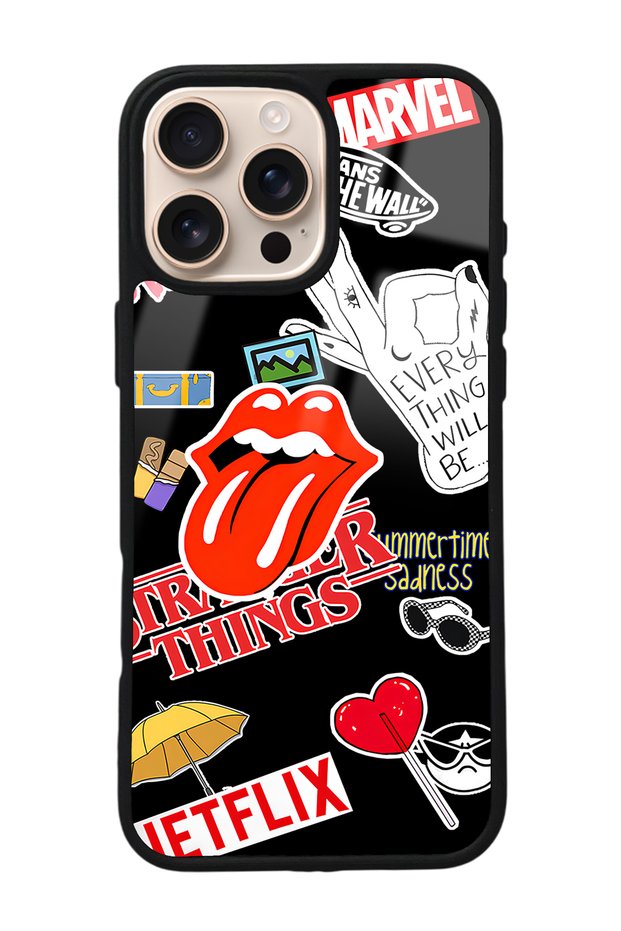 iPhone 16 Pro Max Glossy Phone Case with Sticker Design