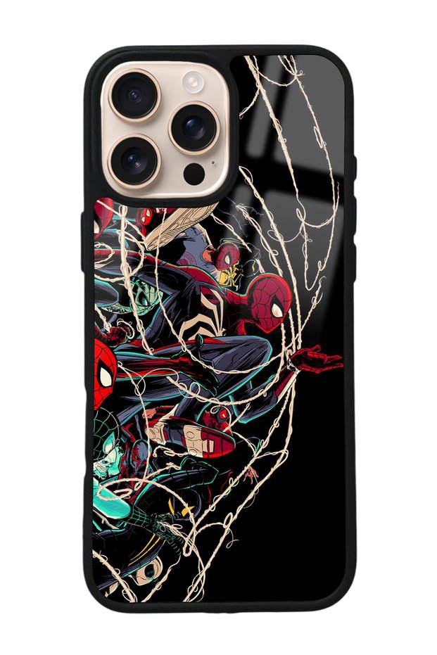iPhone 16 Pro Max Glossy Phone Case with Spider Earth Design