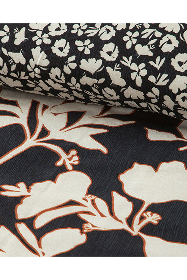 Grandiflora Digital Printed Soft Cotton Single Duvet Cover Set Anthracite-Terracotta