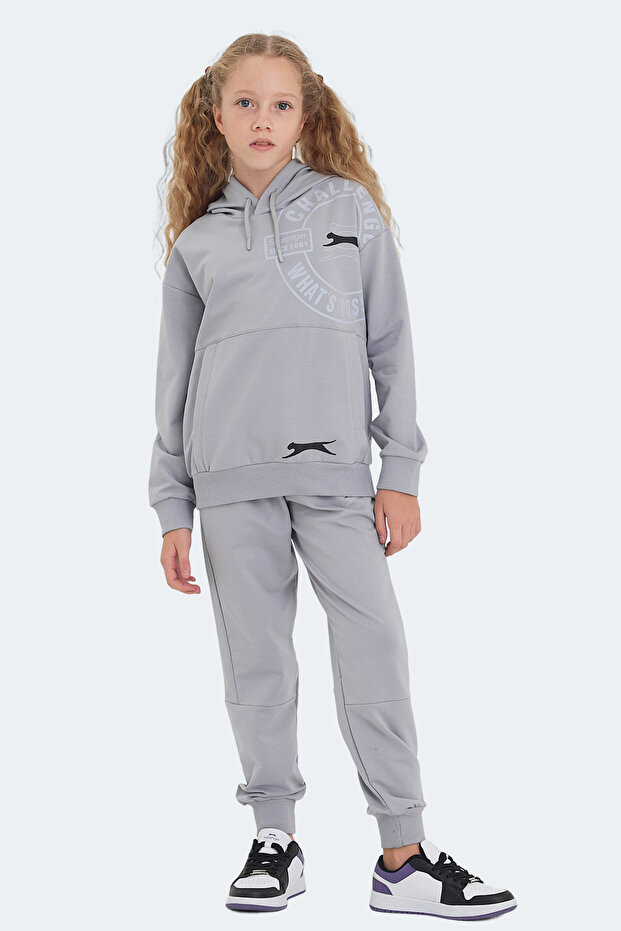 Lisey Unisex Kids Tracksuit Set Stone Gray