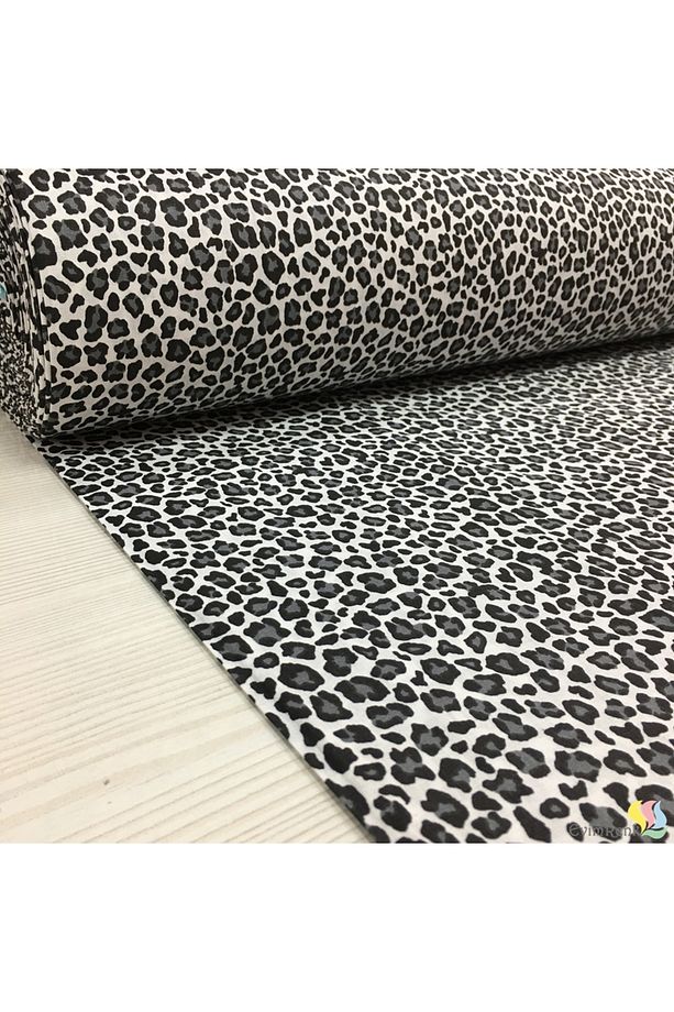 Leopar Çıtır Desen %100 Pamuk Metrelik Poplin Kumaş - 5