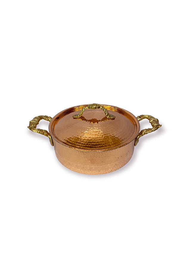 وعاء نحاسي مسطح مطروق 19 سم - 2