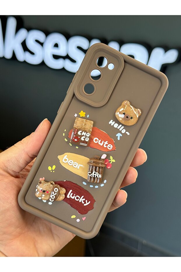 Galaxy S20 Fe Compatible Case Designed Patterned Camera Protected Teddy Bear Brown Color Soft - 4