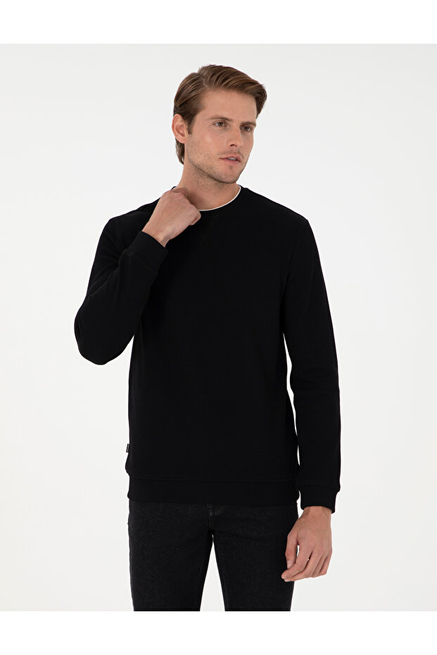 Black Regular Fit Sweatshirt 50296485 -Vr046