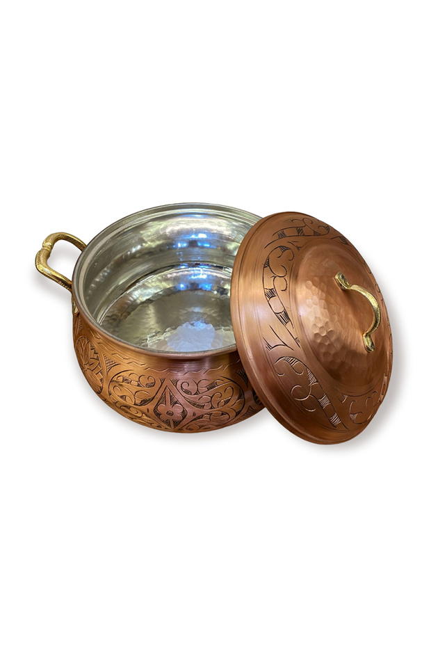 İşlemeli Bakır Güveç Tencere No:3 - 3