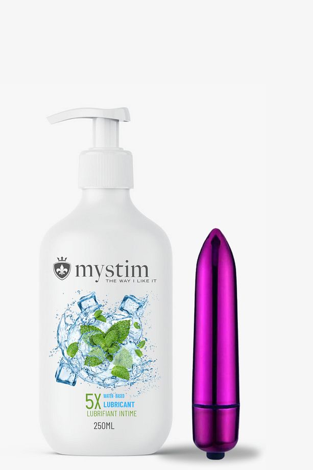 250ml Nane Aromalı Kayganlaştırıcı Seti - Mini Vibratör ve Kayganlaştırıcı Seti - 1