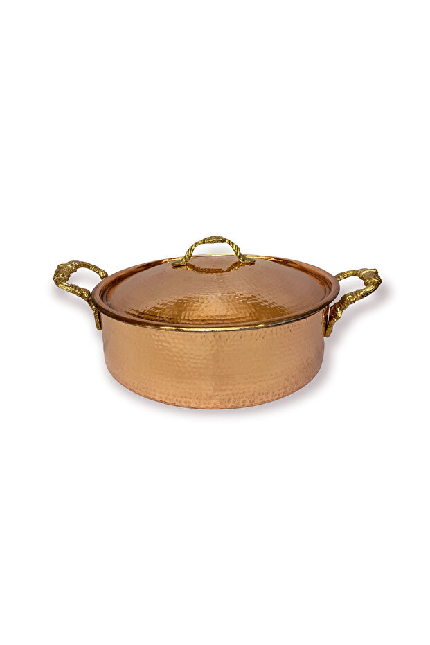 Forged Copper Flat Pot 25 cm - 1