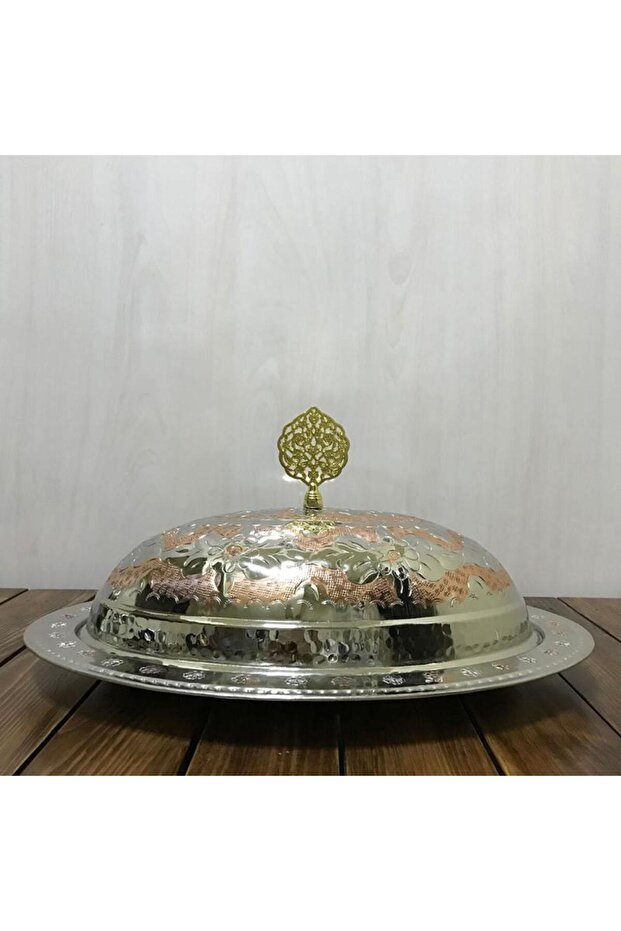 قارب نحاسي مطرز مزدوج اللون مقاس 35 سم