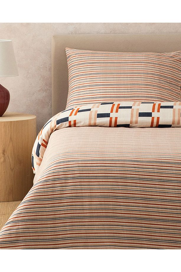 Timeline Dijital Baskılı Soft Cotton Çift Kişilik Nevresim Seti Terracotta - 5