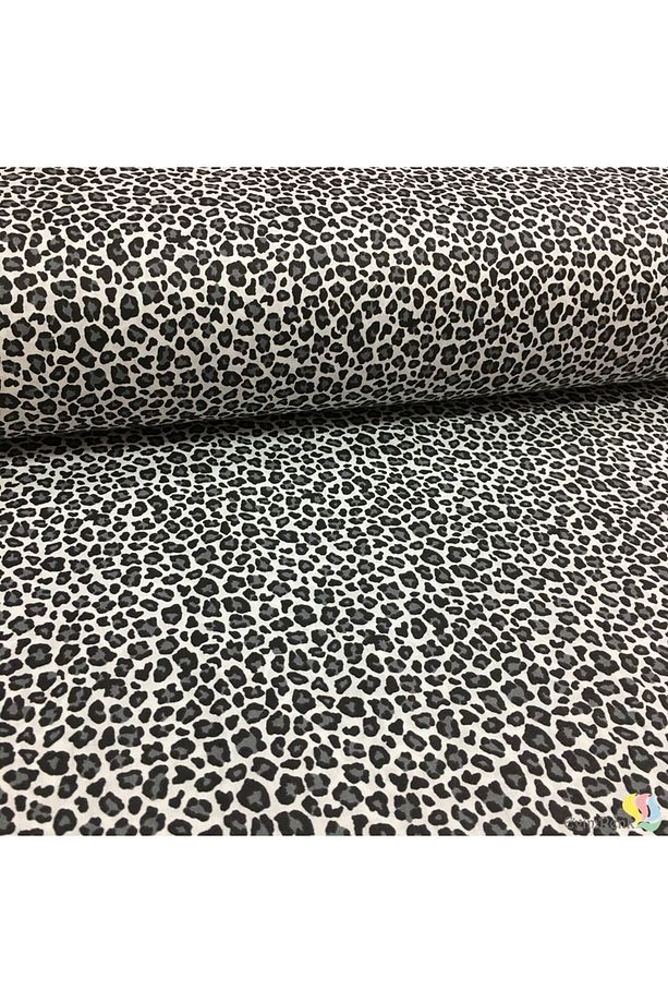 Leopar Çıtır Desen %100 Pamuk Metrelik Poplin Kumaş - 4