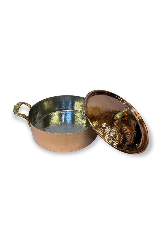 Forged Copper Flat Pot 25 cm - 3