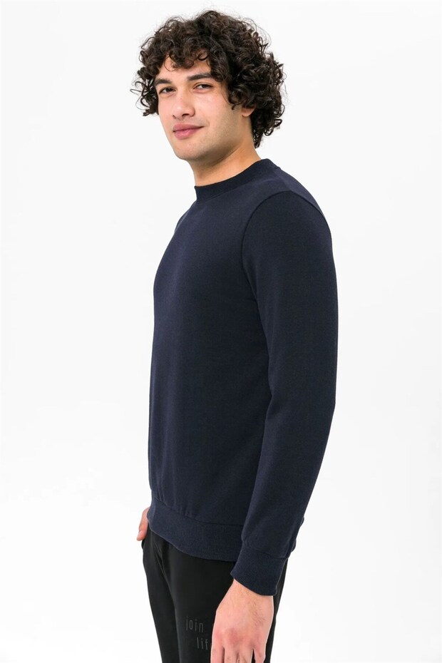 Süvari O Yaka Lacivert Sweat - 2
