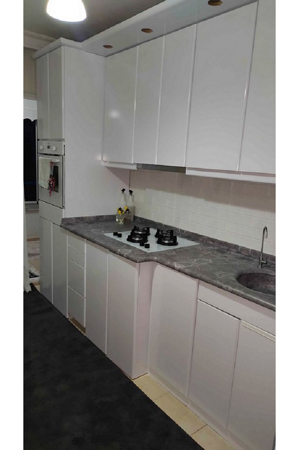 Mutfak Tezgah Üstü Gri Mermer Desen Kendinden Yapışkanlı Folyo Kaplama 70cm X 100cm - 3