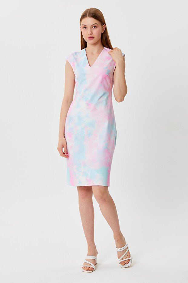 V-NECK PENCIL DRESS (B23-0081)