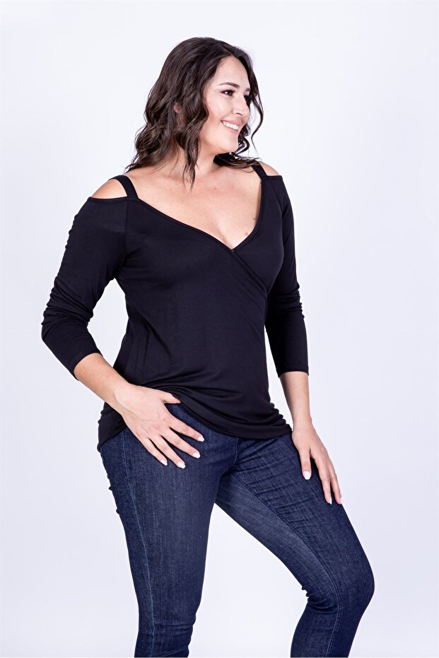 Omuz Çerçeveli Anvelop Bluz - 2