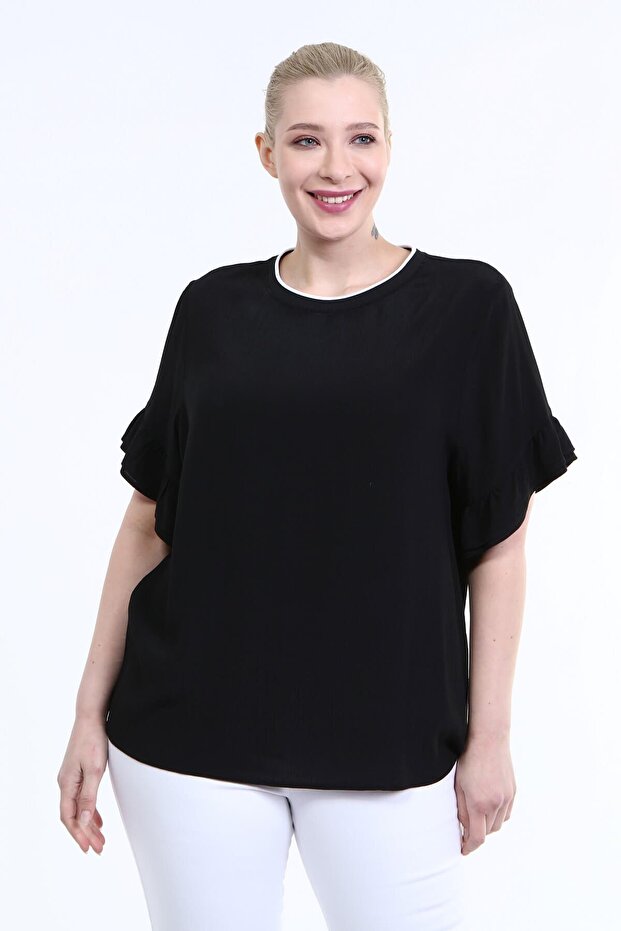 بلوزة بياقة مضلعة - 1