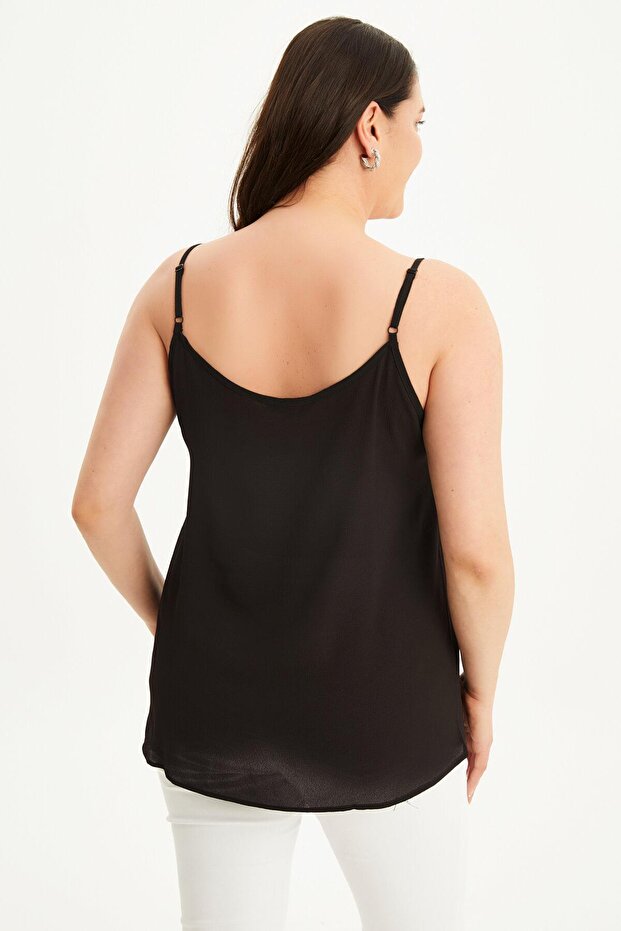 Dantelli İp Askılı Bluz - 7