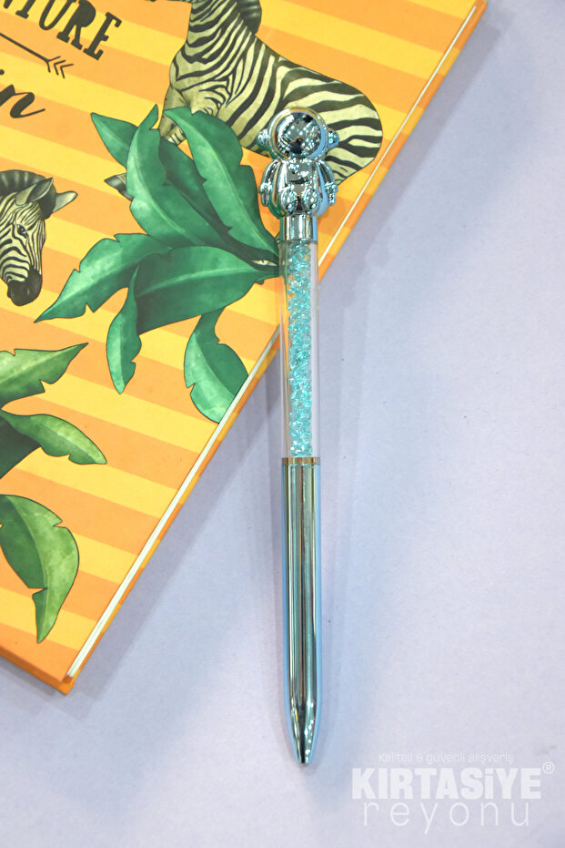 Metallic Twist Ballpoint Pen with Astronaut Figure