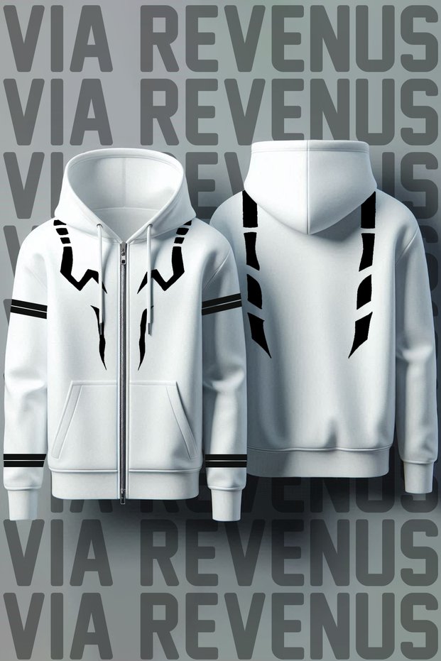 Jujutsu Kaisen Sukuna Tattoo Front and Back Printed Unisex Zip Hooded Sweatshirt Cardigan