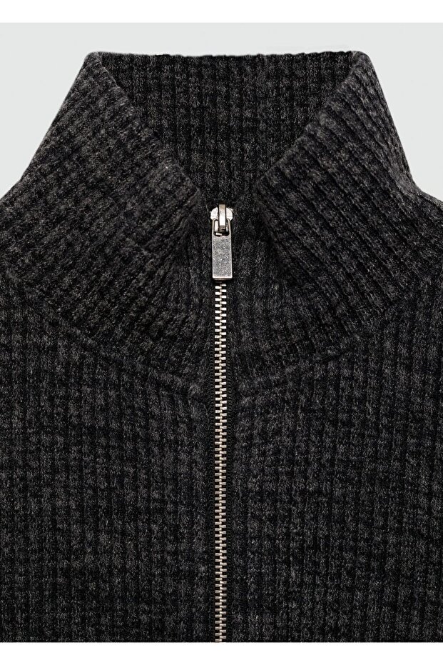 Fermuarlı triko ceket - 7
