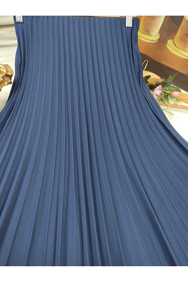 DUBLE ÖRME KUMAŞ İNCE PLİSELİ ETEK - 2