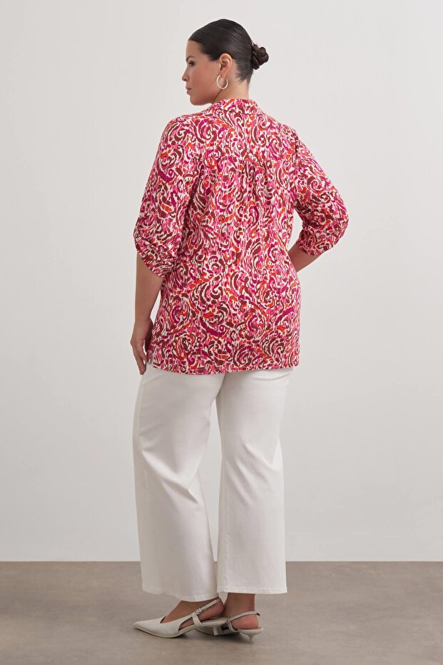 Kıvrık Kollu Örme Bluz - 5