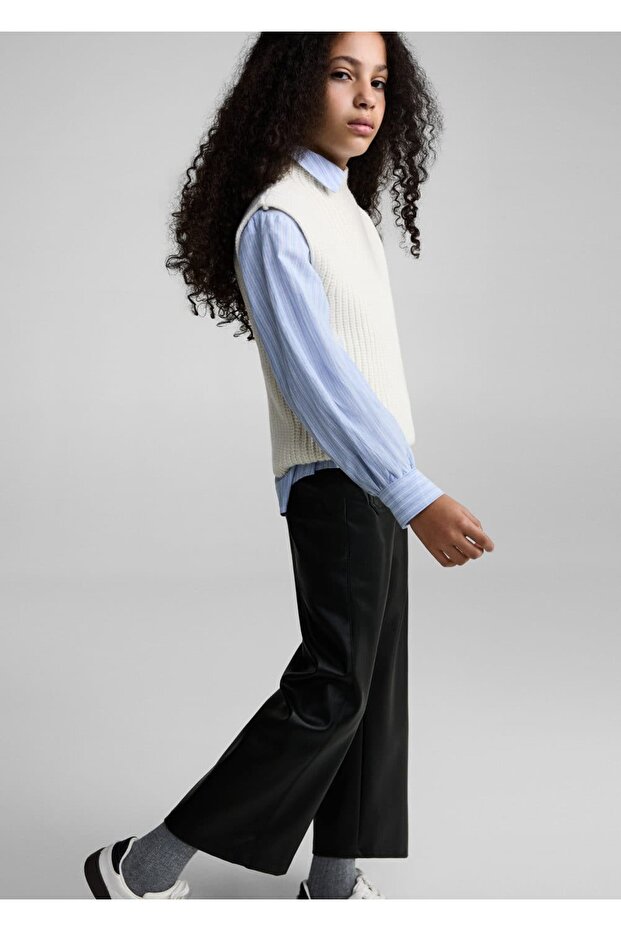 Deri Görünümlü Pantolon - 4