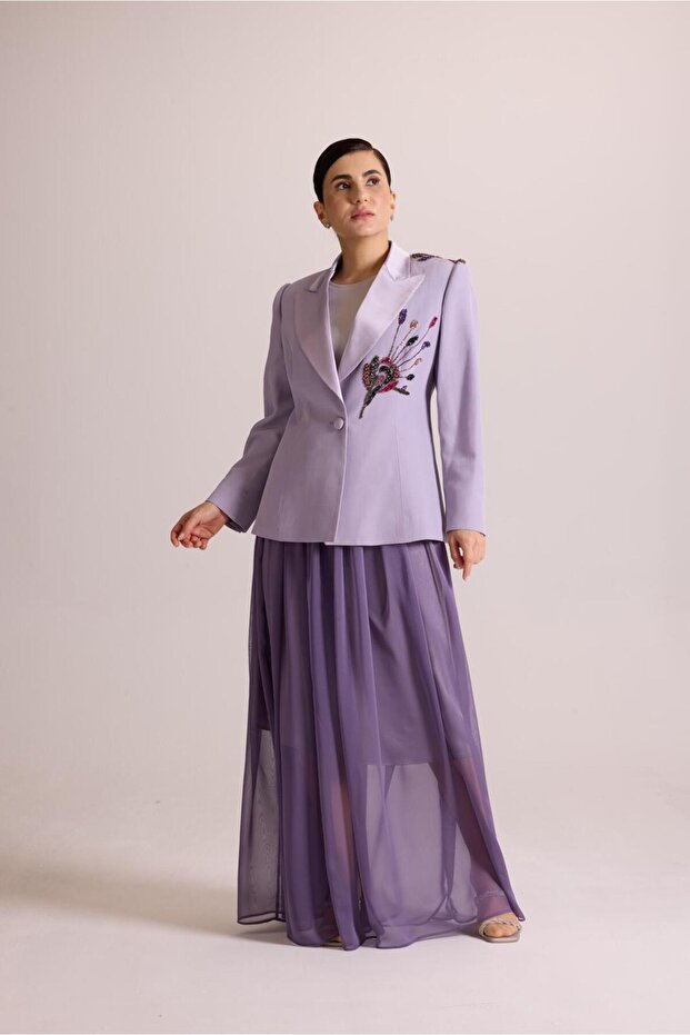 Nakış İşlemeli Blazer Ceket - 1