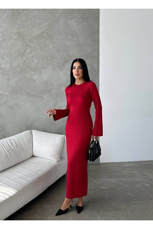 Triko Bej Elbise - 3