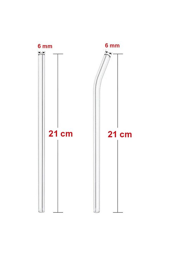 Şeffaf Cam Pipet 12'li Cam Eğimli Pipet (Isıya Dayanıklı) - 3