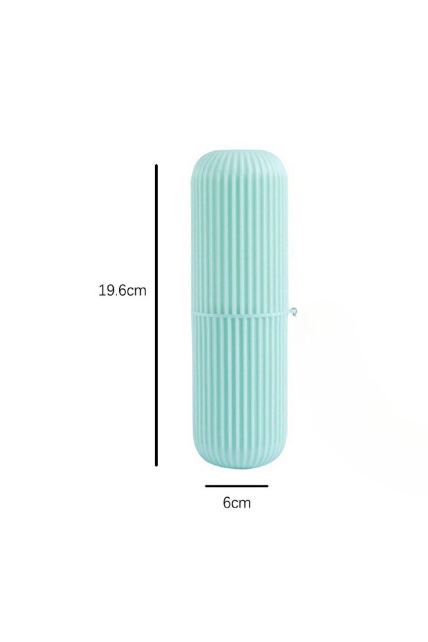 Seyahat Tipi Diş Fırçası Gözlük Makyaj Fırçası İçin Çok Amaçlı Silindir Saklama Kutusu İpli (5263) - 2