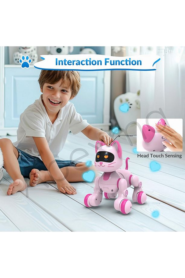 Uzaktan Kumandalı Şarjlı Sesli ve Işıklı Dokunma Algılama & Programlama Özellikli Sevimli Robot Kedi - 7