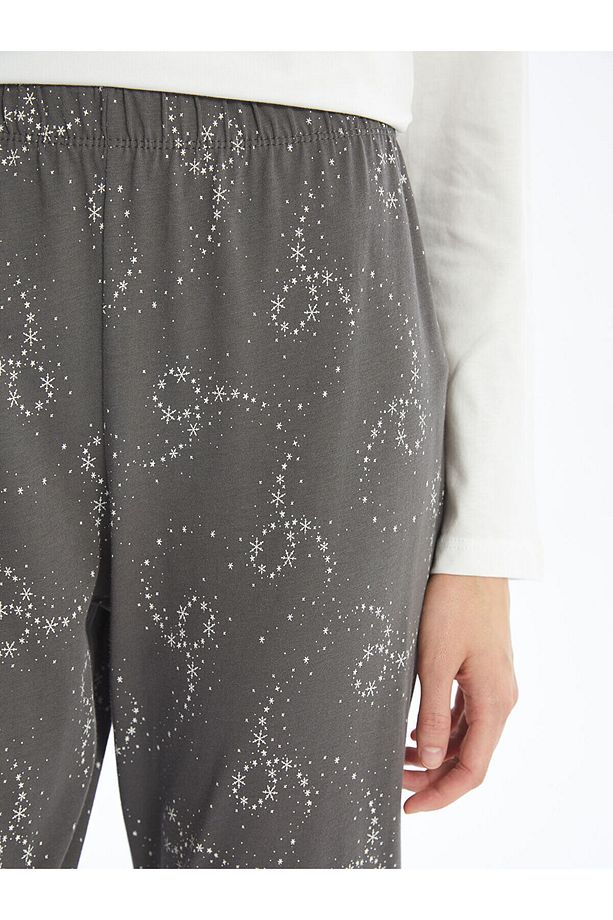 Lcwk Beli Lastikli Desenli Kadın Jogger Pijama Altı - 3