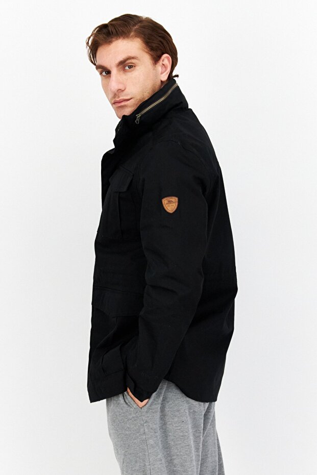 جاكيت رجالي مقاوم للرياح، أسود - 3