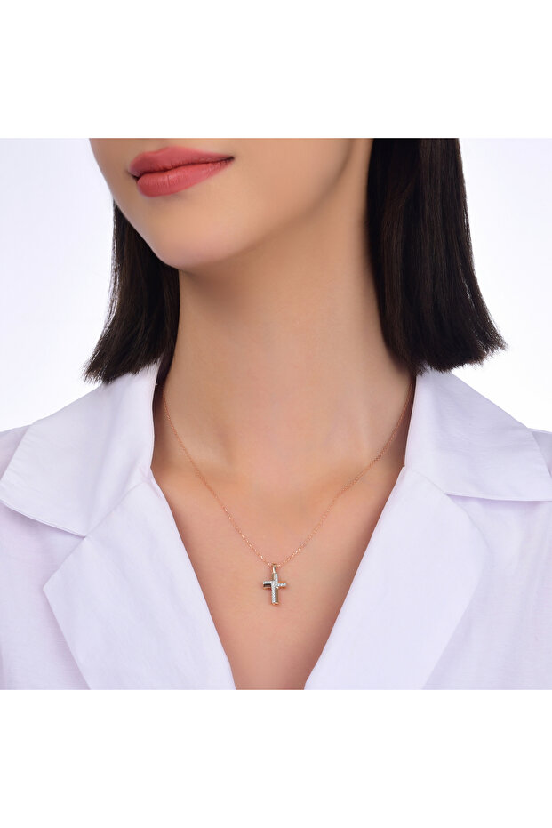 Pırlanta Haç Kolye - 4