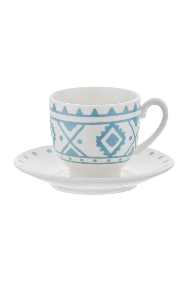 Ethnic Azur New Bone 2 Kişilik Kahve Fincan Takımı 90 ml Mavi - 5