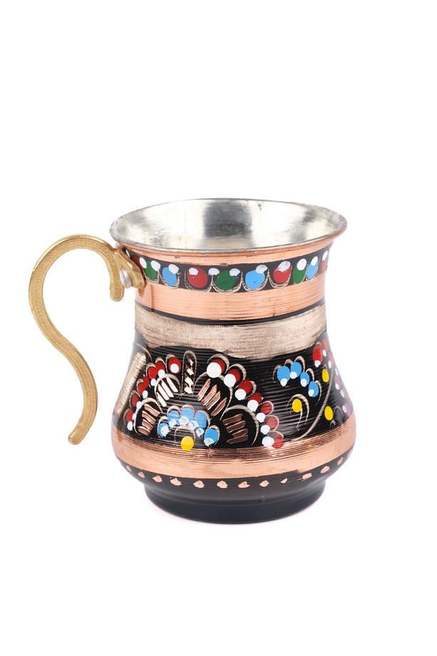 Bakır 2'li Mine Işlemeli Ayran Ve Su Bardağı - 3
