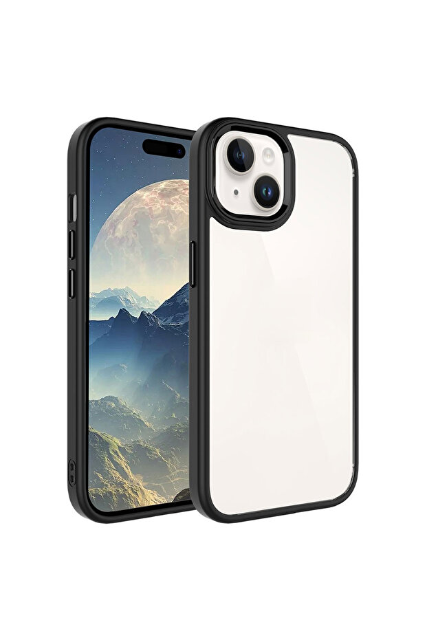 iPhone 14 Plus / 15 Plus Compatible Case Camera Protruding Edge Colorful Transparent Back Sensitive Button - 1