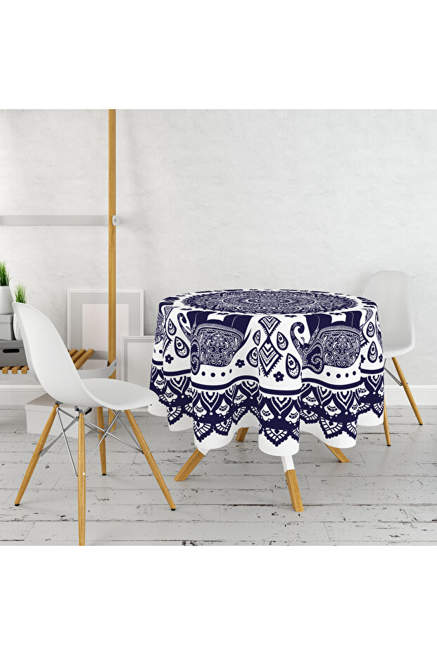 Digital Printed Elephant Round Tablecloth - 1