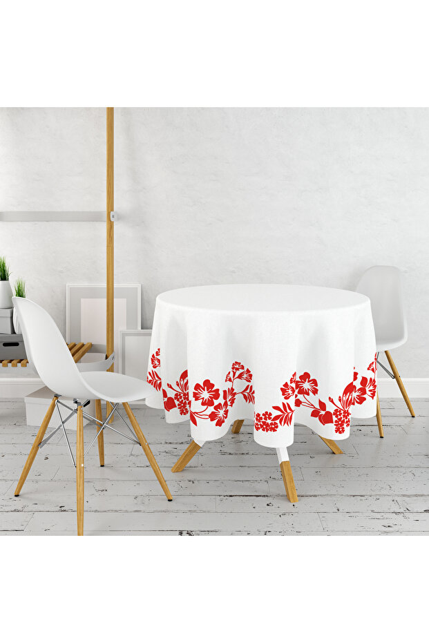Digital Printed Floral Patterned Row Tablecloth