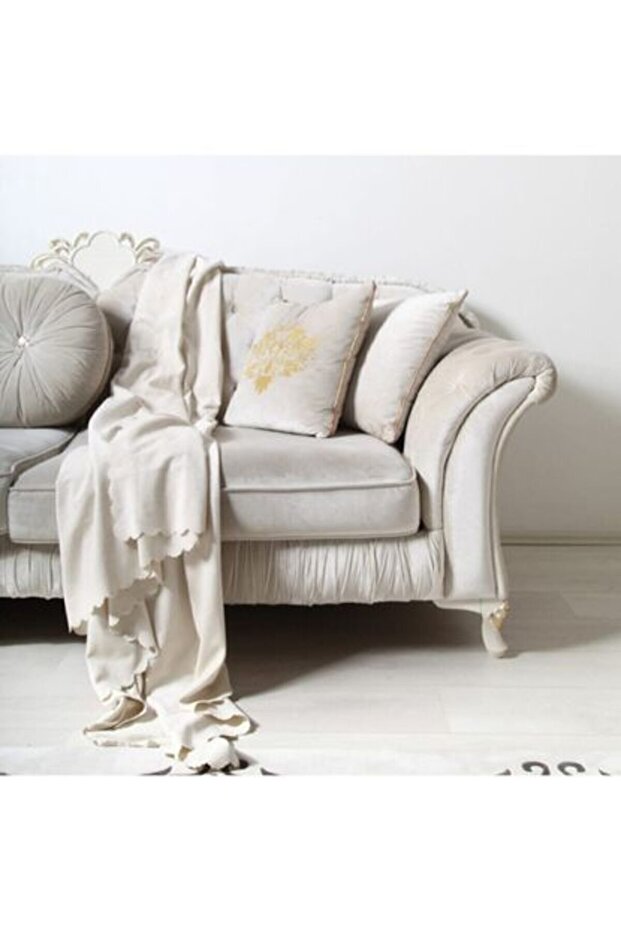 Şönil Koltuk Örtüsü - Krem - 1