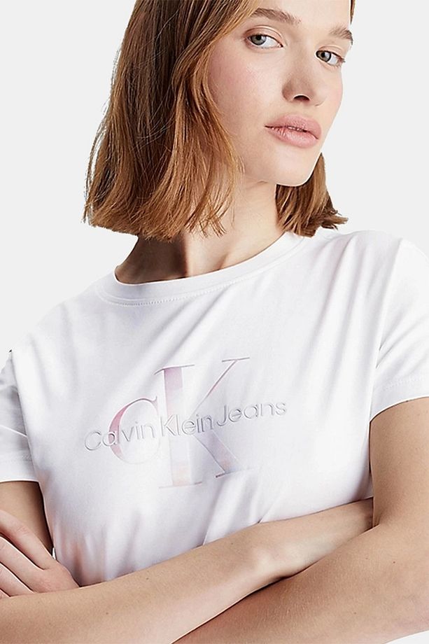 DIFFUSED MONOLOGO DRESS Kadın Beyaz Elbise J20J223056-YAF - 3