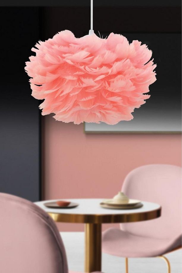 İstanbul Avize Pembe Deve Tüylü Modern Avize - 1