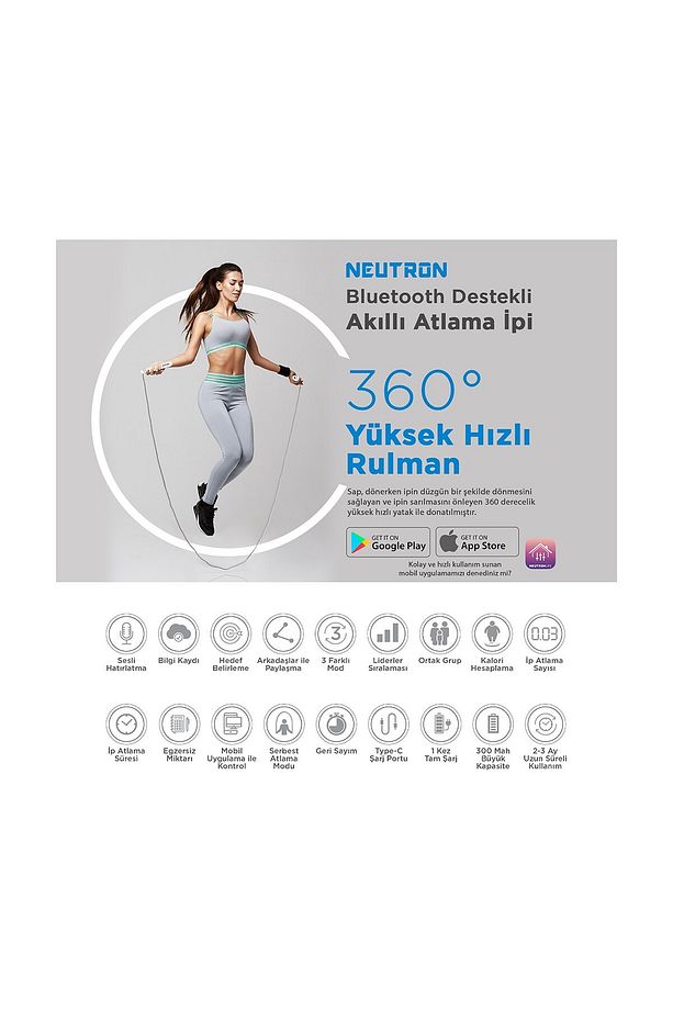 Bluetoothlu Akıllı Atlama İpi NTL-0008 - 2