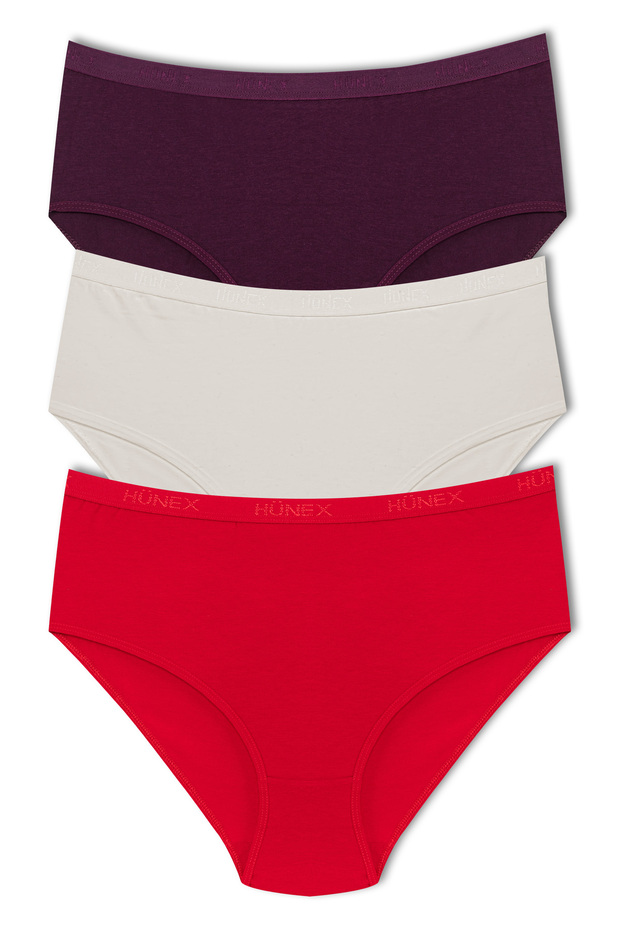 3-Piece Cotton High Waist Large Size Women's Panties