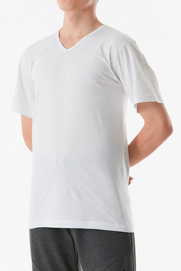 Basic 2 Li V Yaka Tişört - 3